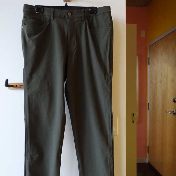Lululemon Warpstreme ABC Pant Classic 37"L inseam Tall Size 34 Dark Olive - Picture 2 of 12
